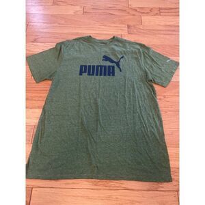 Puma, men's athletic green, crew neck short sleeve casual t-shirt size large